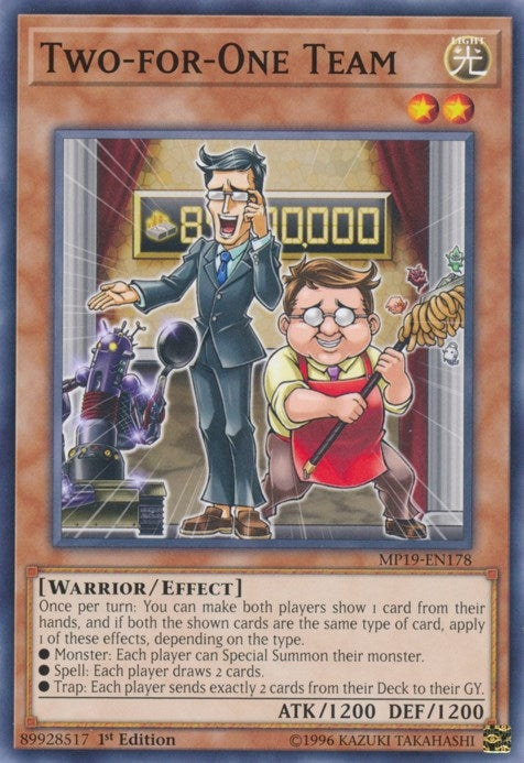 Image for Two-for-One Team (2019 Gold Sarcophagus Tin Mega Pack) (MP19-EN178) - YuGiOh