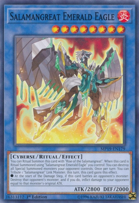 Image for Salamangreat Emerald Eagle (2019 Gold Sarcophagus Tin Mega Pack) (MP19-EN179) - YuGiOh