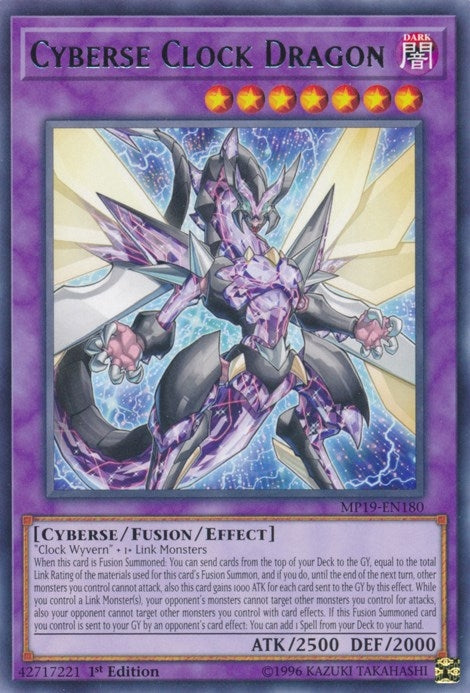 Image for Cyberse Clock Dragon (2019 Gold Sarcophagus Tin Mega Pack) (MP19-EN180) - YuGiOh