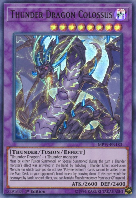 Image for Thunder Dragon Colossus (2019 Gold Sarcophagus Tin Mega Pack) (MP19-EN183) - YuGiOh