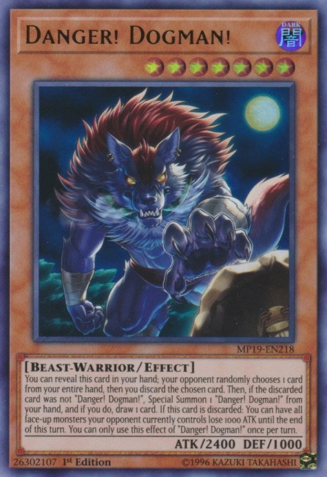 Image for Danger! Dogman! (2019 Gold Sarcophagus Tin Mega Pack) (MP19-EN218) - YuGiOh