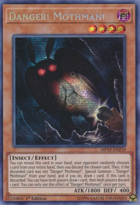 Image for Danger! Mothman! (2019 Gold Sarcophagus Tin Mega Pack) (MP19-EN219) - YuGiOh