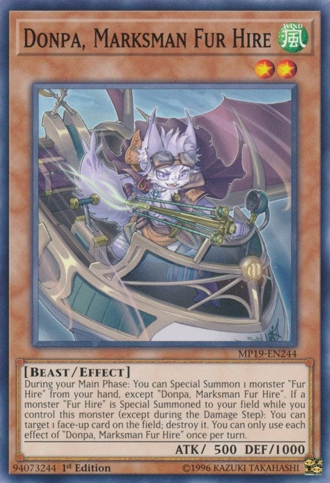 Image for Donpa, Marksman Fur Hire (2019 Gold Sarcophagus Tin Mega Pack) (MP19-EN244) - YuGiOh