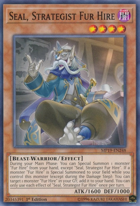 Image for Seal, Strategist Fur Hire (2019 Gold Sarcophagus Tin Mega Pack) (MP19-EN248) - YuGiOh