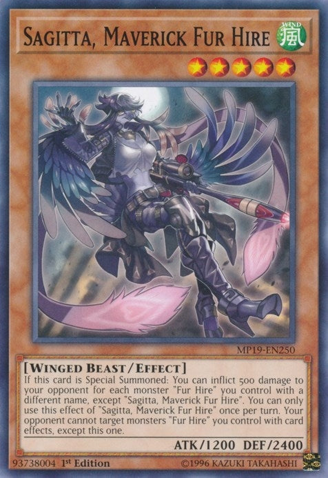 Image for Sagitta, Maverick Fur Hire (2019 Gold Sarcophagus Tin Mega Pack) (MP19-EN250) - YuGiOh