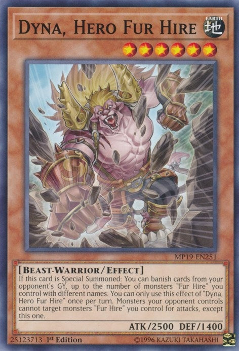 Image for Dyna, Hero Fur Hire (2019 Gold Sarcophagus Tin Mega Pack) (MP19-EN251) - YuGiOh