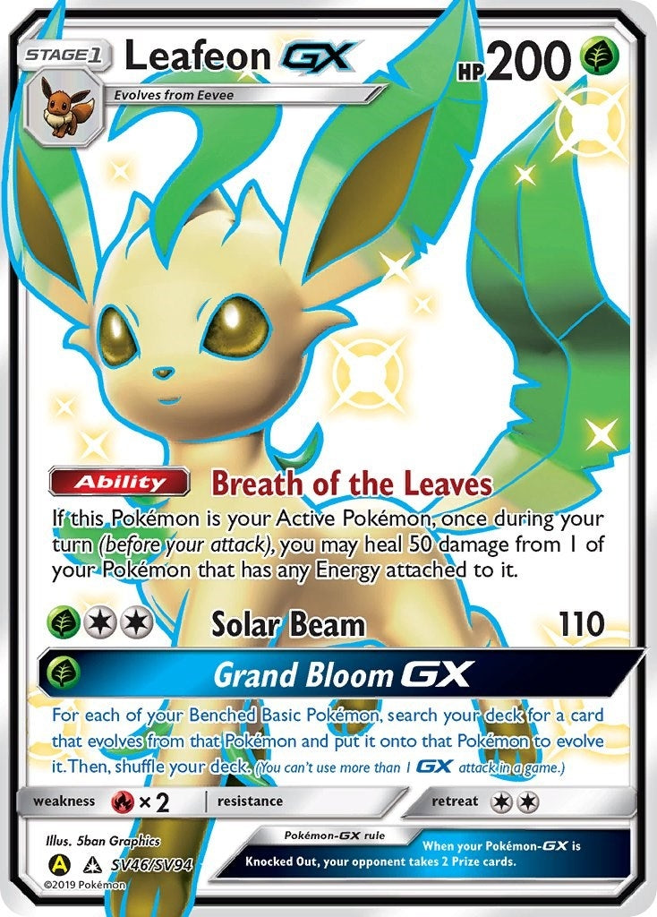 Image for Leafeon GX (Hidden Fates: Shiny Vault) (SV46/SV94) - Pokemon