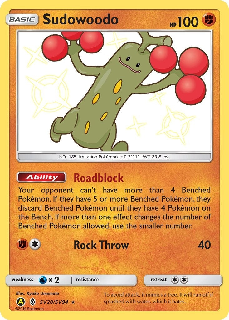 Image for Sudowoodo (Hidden Fates: Shiny Vault) (SV20/SV94) - Pokemon