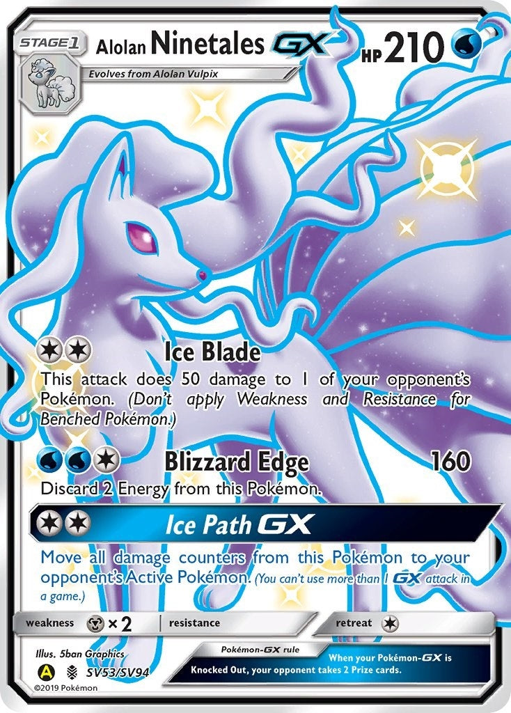 Image for Alolan Ninetales GX (Hidden Fates: Shiny Vault) (SV53/SV94) - Pokemon