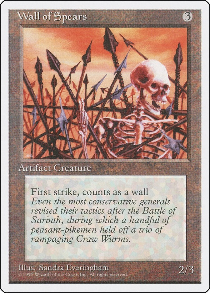 Image for Wall of Spears (Fourth Edition) - Magic: The Gathering