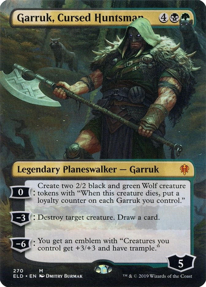 Image for Garruk, Cursed Huntsman (Borderless) (Throne of Eldraine) (270) - Magic: The Gathering