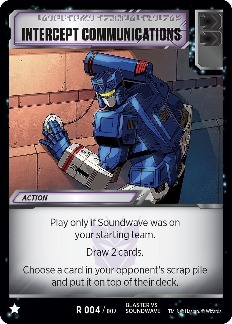 Image for Intercept Communications (Blaster VS Soundwave Box Set) (004) - Transformers TCG