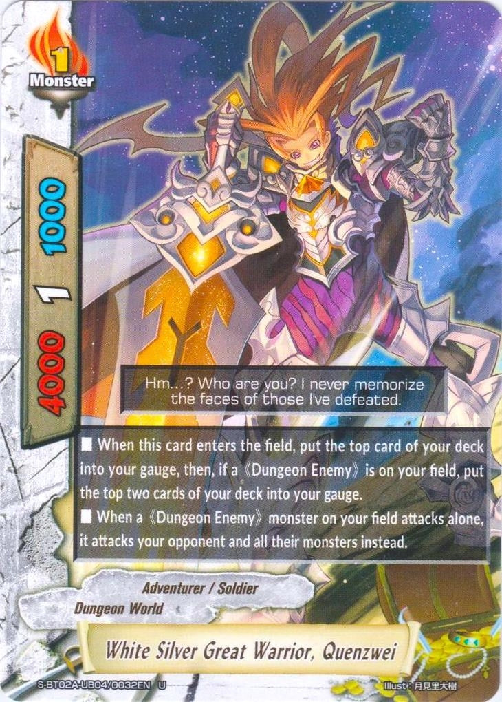 Image for White Silver Great Warrior, Quenzwei (Blazing Overclash) (S-BT02A-UB04/0032EN) - Future Card BuddyFight