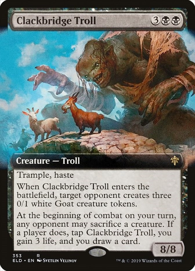 Image for Clackbridge Troll (Extended Art) (Throne of Eldraine) (353) - Magic: The Gathering