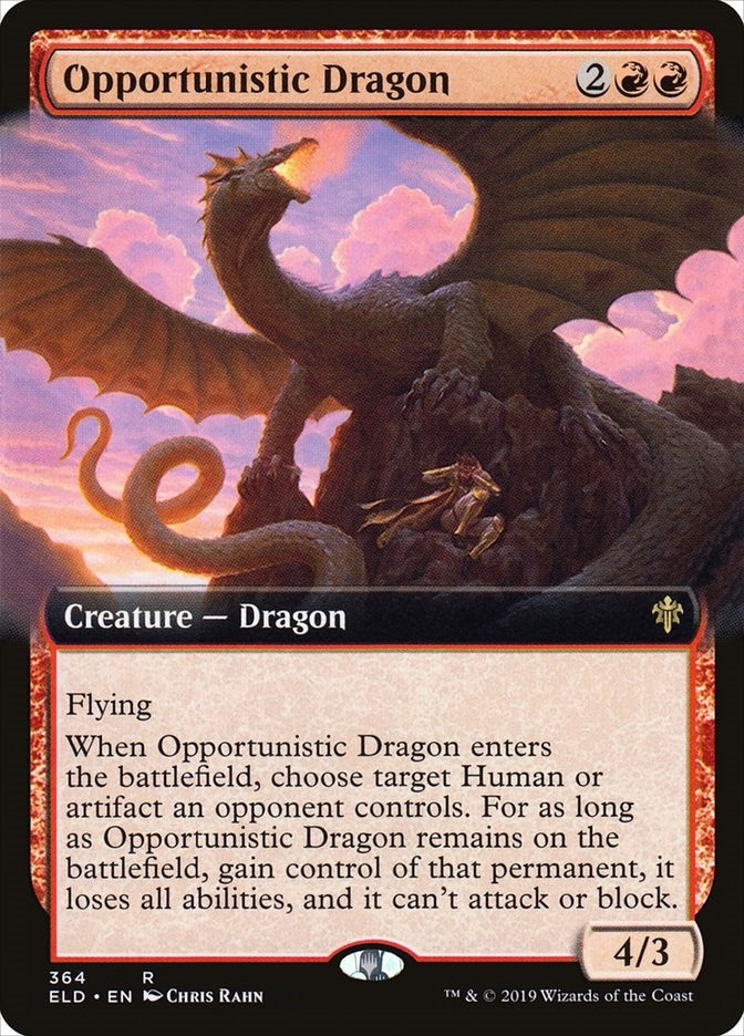 Image for Opportunistic Dragon (Extended Art) (Throne of Eldraine) (364) - Magic: The Gathering