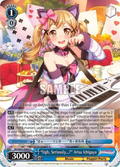 Image for "Ugh, Seriously...?" Arisa Ichigaya (BanG Dream! Girls Band Party! Vol.2) (BD/W63-E084 U) - Weiss Schwarz