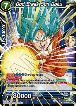 Image for God Break Son Goku (Shatterfoil) (Draft Box 04 - Dragon Brawl) (BT1-031) - Dragon Ball Super: Masters