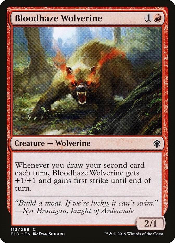 Image for Bloodhaze Wolverine (Throne of Eldraine) (113) - Magic: The Gathering