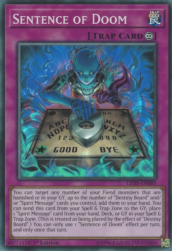 Image for Sentence of Doom (Legendary Duelists: Immortal Destiny) (LED5-EN005) - YuGiOh