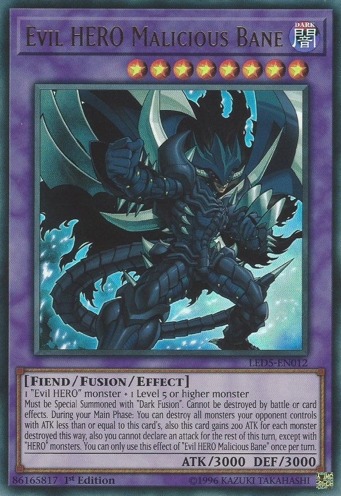 Image for Evil HERO Malicious Bane (Legendary Duelists: Immortal Destiny) (LED5-EN012) - YuGiOh