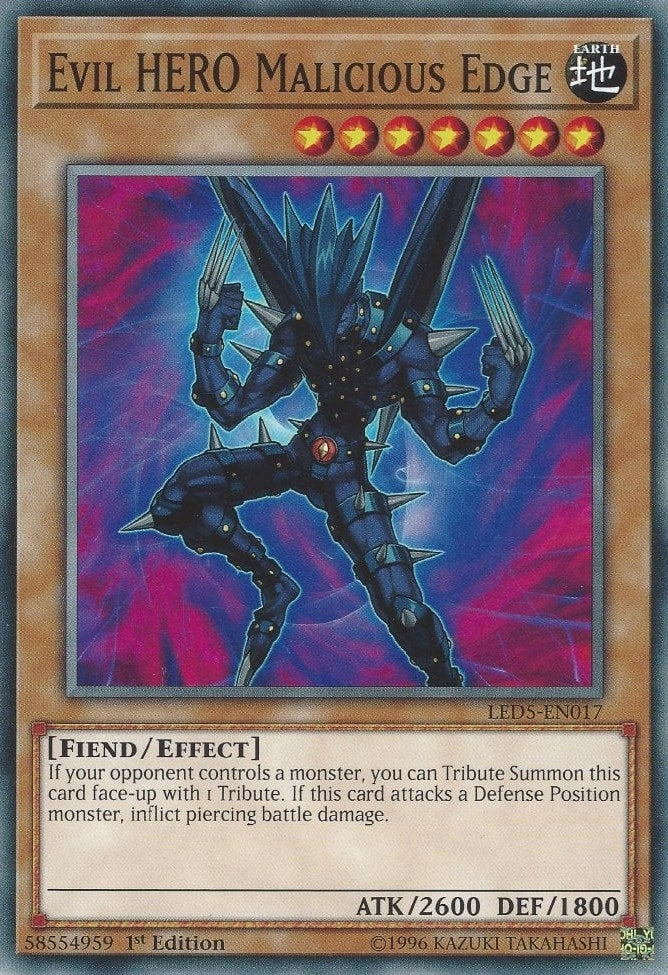 Image for Evil HERO Malicious Edge (Legendary Duelists: Immortal Destiny) (LED5-EN017) - YuGiOh