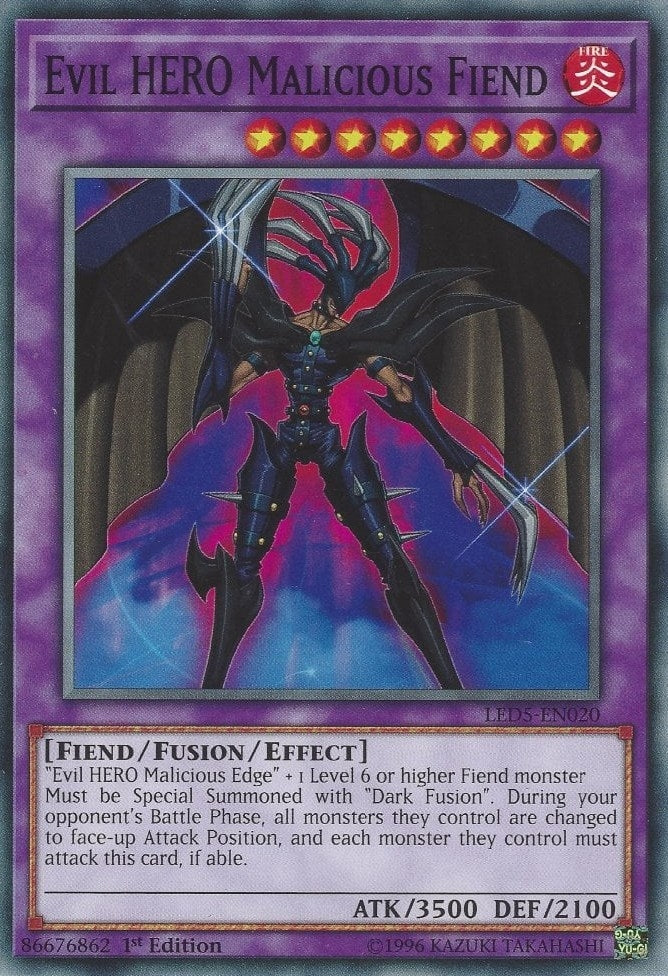 Image for Evil HERO Malicious Fiend (Legendary Duelists: Immortal Destiny) (LED5-EN020) - YuGiOh