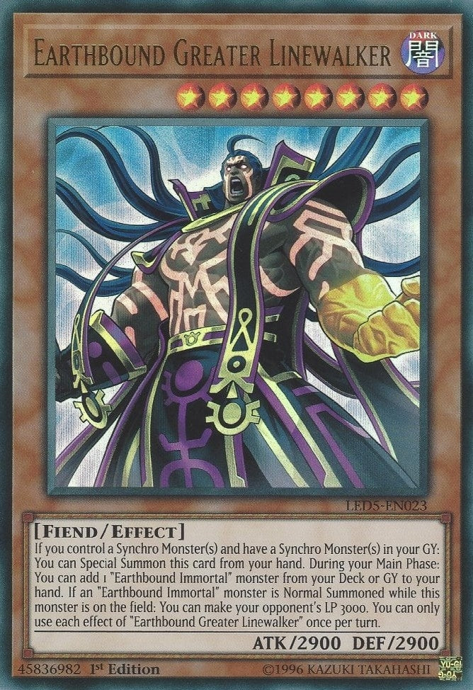 Image for Earthbound Greater Linewalker (Legendary Duelists: Immortal Destiny) (LED5-EN023) - YuGiOh