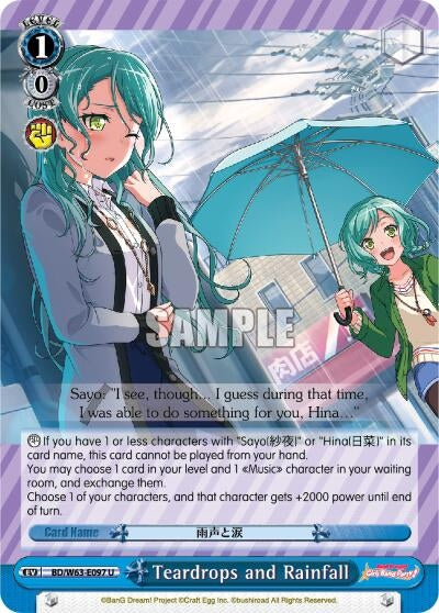 Image for Teardrops and Rainfall (BanG Dream! Girls Band Party! Vol.2) (BD/W63-E097 U) - Weiss Schwarz