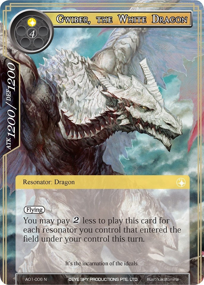 Image for Gwiber, the White Dragon (Alice Origin) (AO1-006) - Force of Will