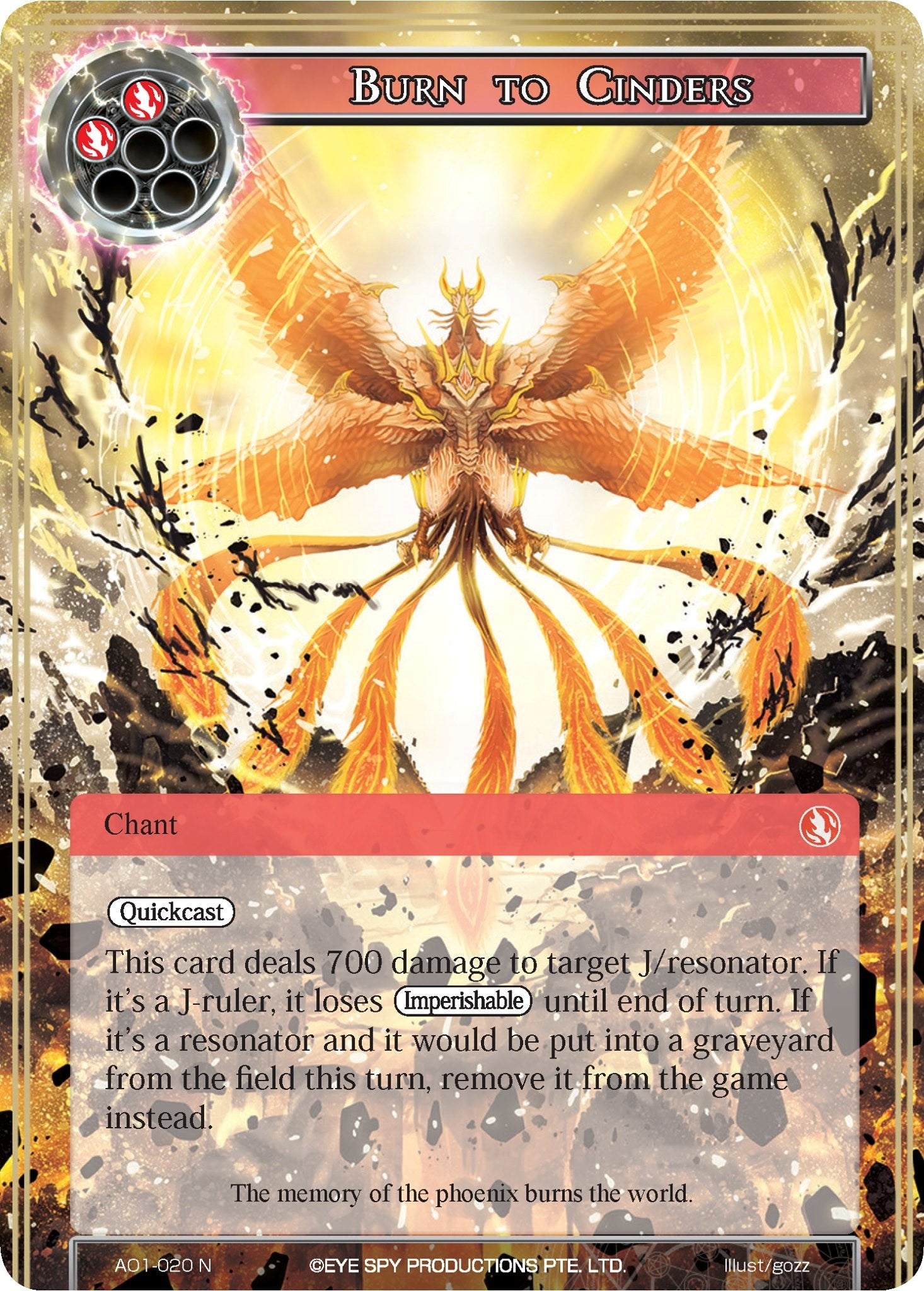 Image for Burn to Cinders (Alice Origin) (AO1-020) - Force of Will