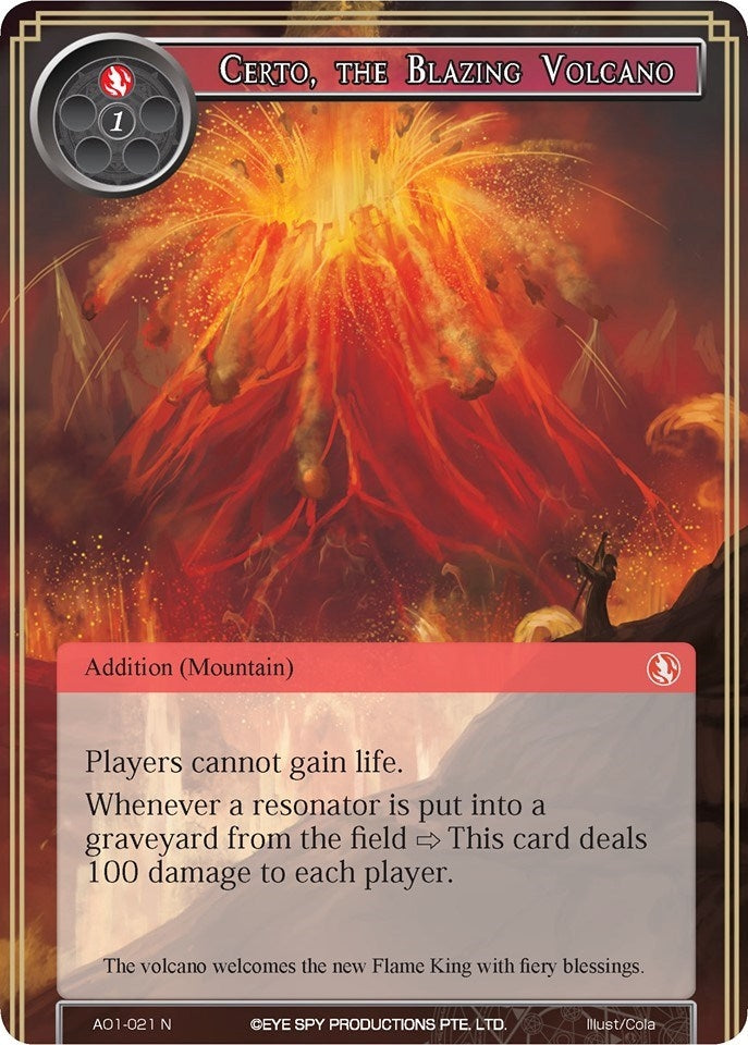 Image for Certo, the Blazing Volcano (Alice Origin) (AO1-021) - Force of Will