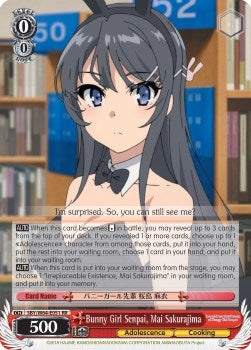 Image for Bunny Girl Senpai, Mai Sakurajima (Rascal Does Not Dream of Bunny Girl Senpai) (SBY/W64-E051 RR) - Weiss Schwarz