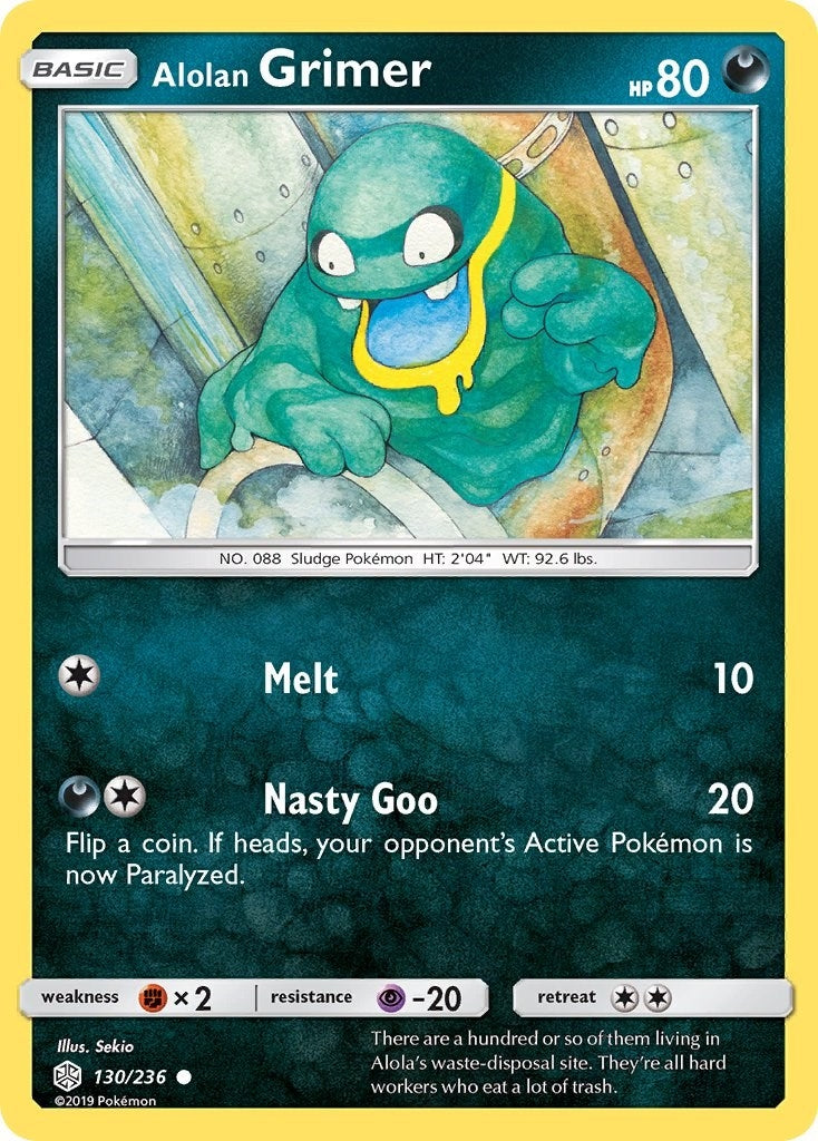 Image for Alolan Grimer (SM - Cosmic Eclipse) (130/236) - Pokemon