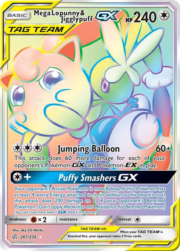 Image for Mega Lopunny & Jigglypuff GX (Secret) (SM - Cosmic Eclipse) (261/236) - Pokemon