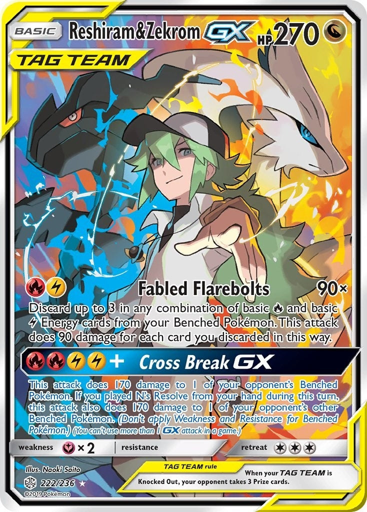 Image for Reshiram & Zekrom GX (Full Art) (SM - Cosmic Eclipse) (222/236) - Pokemon