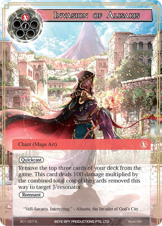 Image for Invasion of Alisaris (Alice Origin) (AO1-027) - Force of Will