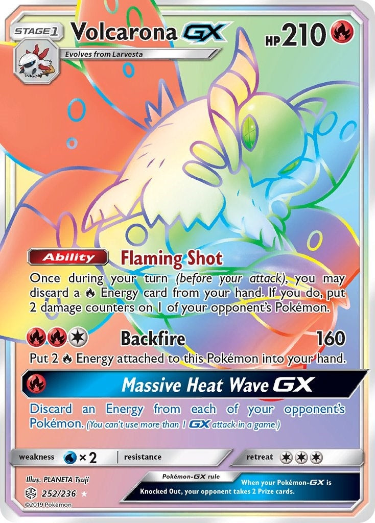 Image for Volcarona GX (Secret) (SM - Cosmic Eclipse) (252/236) - Pokemon