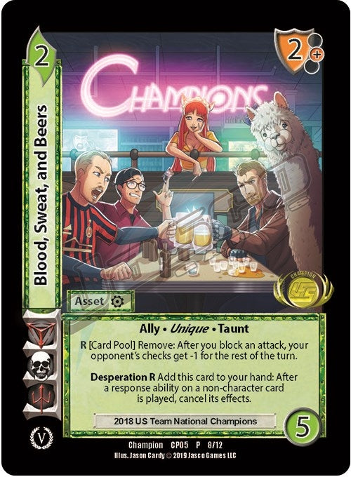 Image for Blood, Sweat, and Beers (Champion Batch V Promo) (UniVersus Promos) (8) - UniVersus