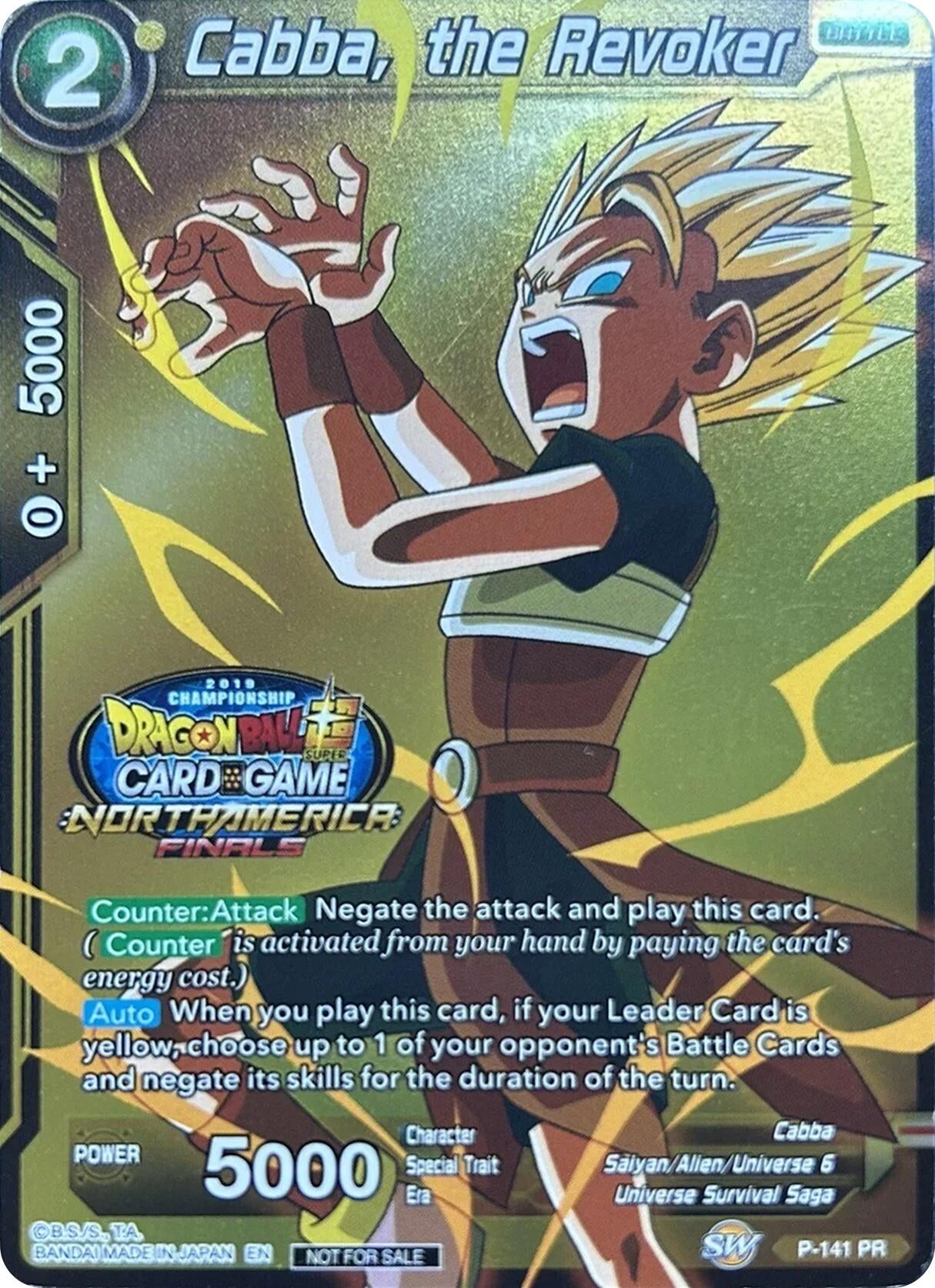 Image for Cabba, the Revoker (Championship Final 2019) (Tournament Promotion Cards) (P-141) - Dragon Ball Super: Masters