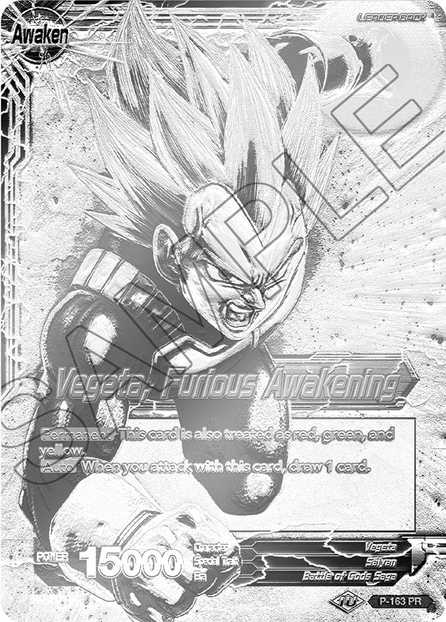 Image for Vegeta // Vegeta, Furious Awakening (Championship Final 2019) (SIlver Metal Foil) (Tournament Promotion Cards) (P-163) - Dragon Ball Super: Masters