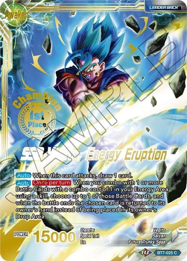 Image for Son Goku & Vegeta // SSB Vegito, Energy Eruption (Championship Final 2019) (1st Place) (Tournament Promotion Cards) (BT7-025_PR) - Dragon Ball Super: Masters