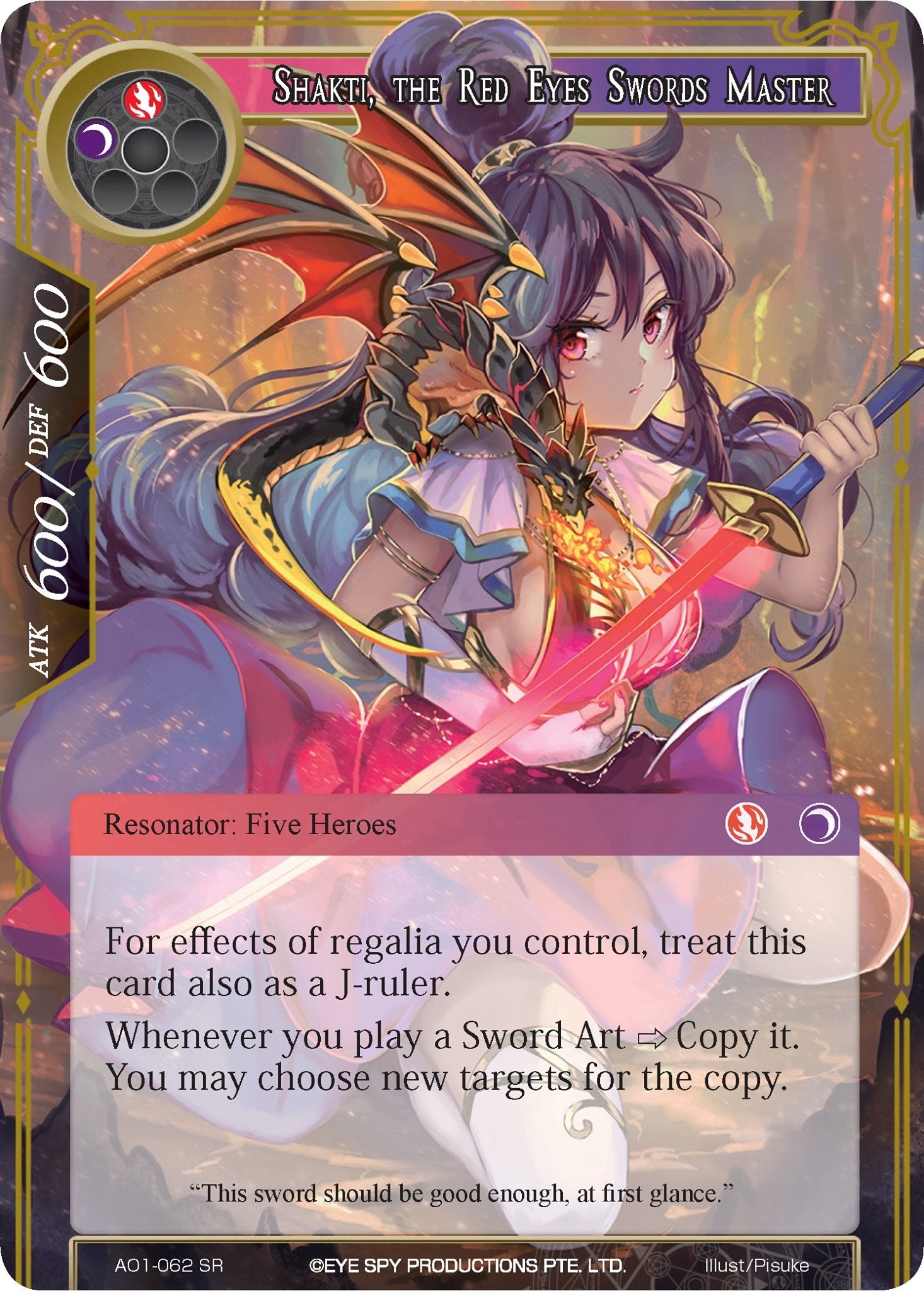 Image for Shakti, the Red Eyes Swords Master (Alice Origin) (AO1-062) - Force of Will