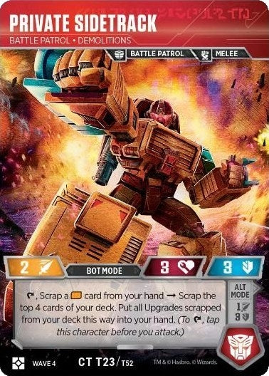 Image for Private Sidetrack - Battle Patrol Demolitions (War for Cybertron: Siege II) (T23) - Transformers TCG