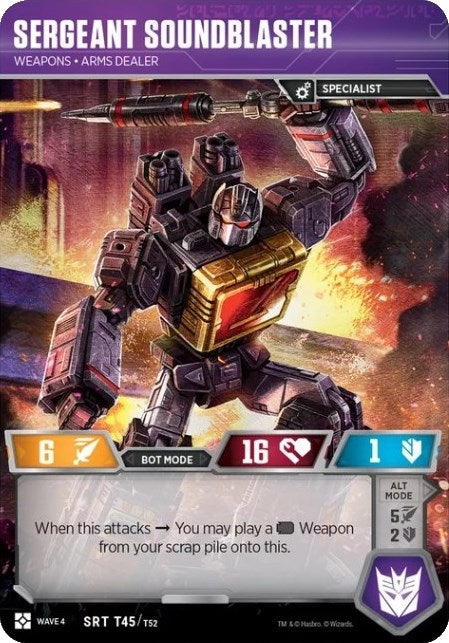 Image for Sergeant Soundblaster - Weapons Arms Dealer (War for Cybertron: Siege II) (T45) - Transformers TCG