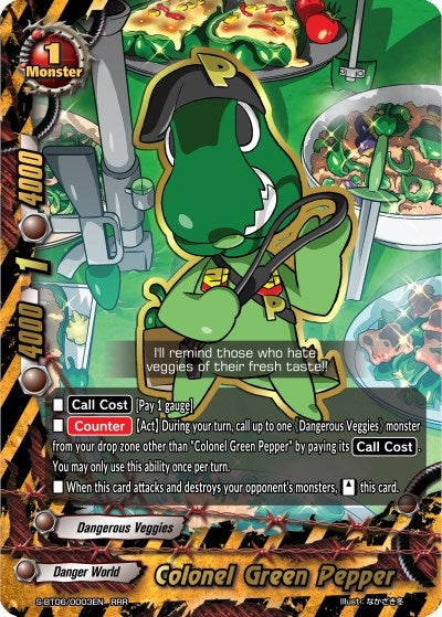 Image for Colonel Green Pepper (Soaring Superior Deity Dragon) (S-BT06/0003EN) - Future Card BuddyFight