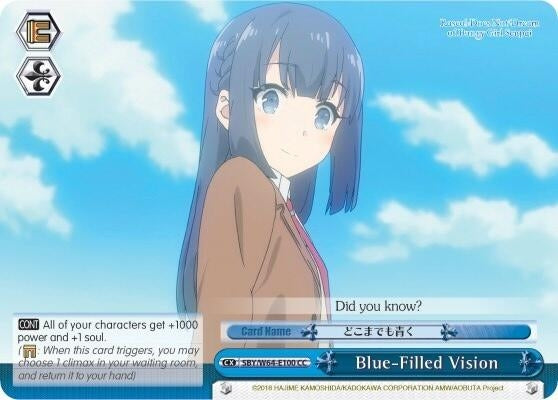 Image for Blue-Filled Vision (Rascal Does Not Dream of Bunny Girl Senpai) (SBY/W64-E100 CC) - Weiss Schwarz