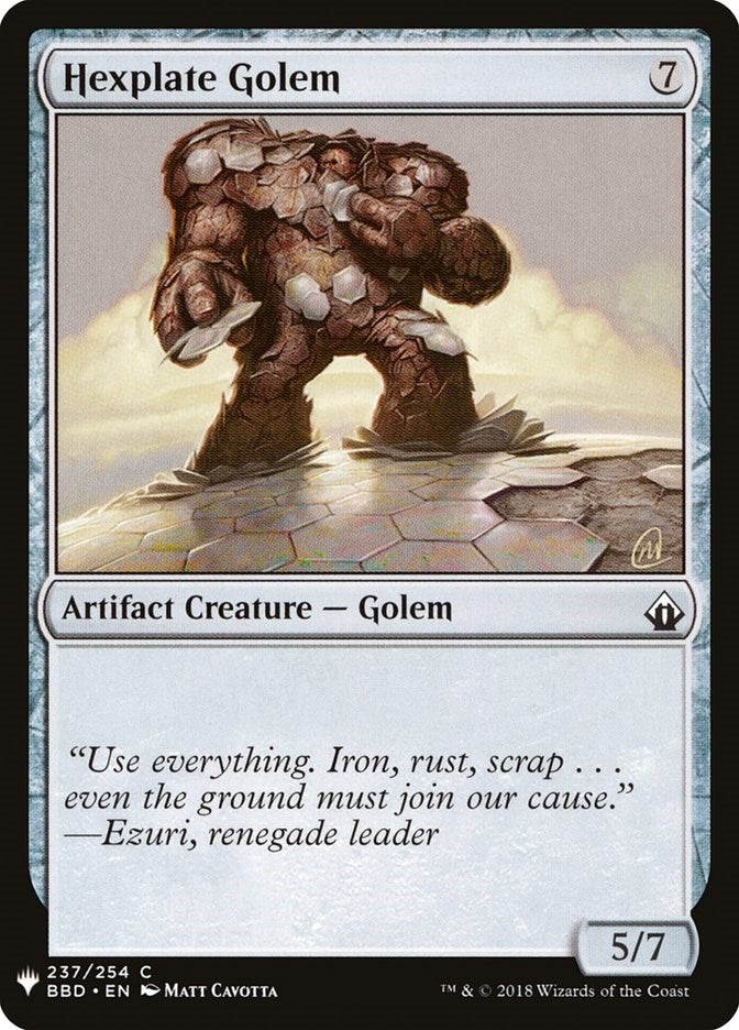 Image for Hexplate Golem (The List Reprints) (237) - Magic: The Gathering