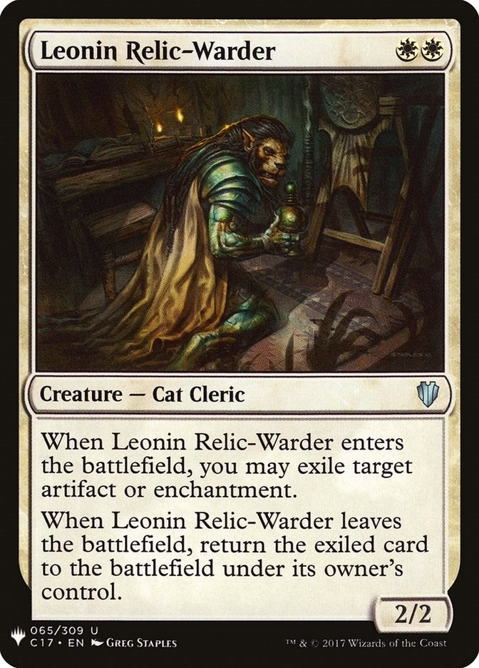 Image for Leonin Relic-Warder (C17) (The List Reprints) (65) - Magic: The Gathering