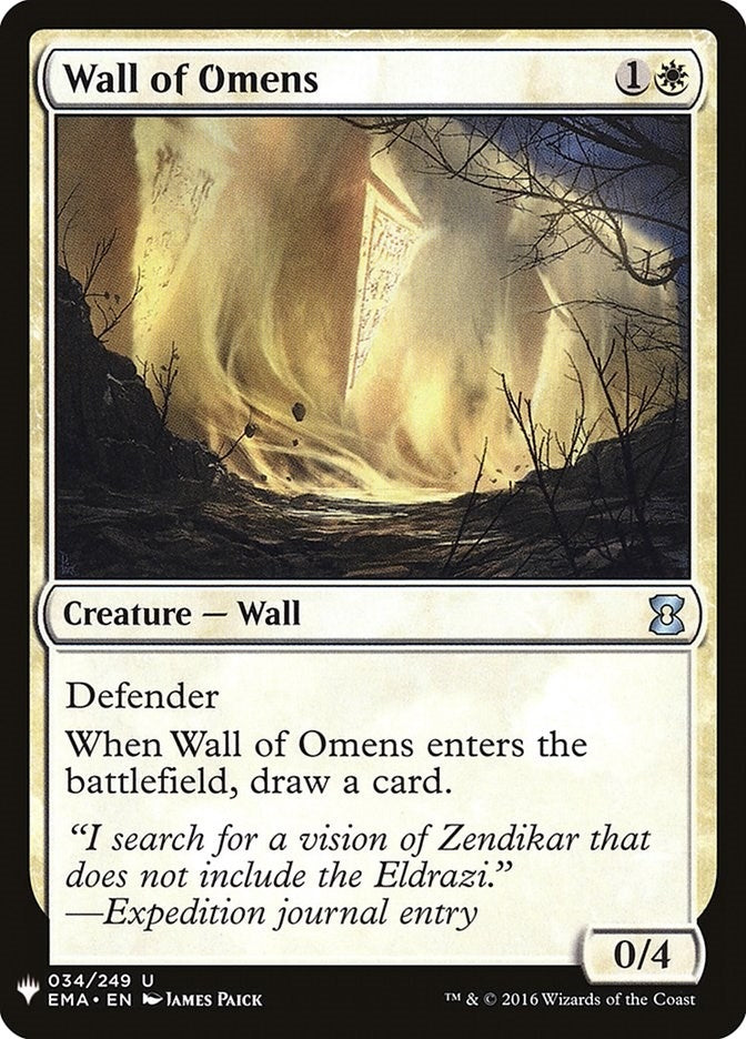 Image for Wall of Omens (EMA) (The List Reprints) (34) - Magic: The Gathering