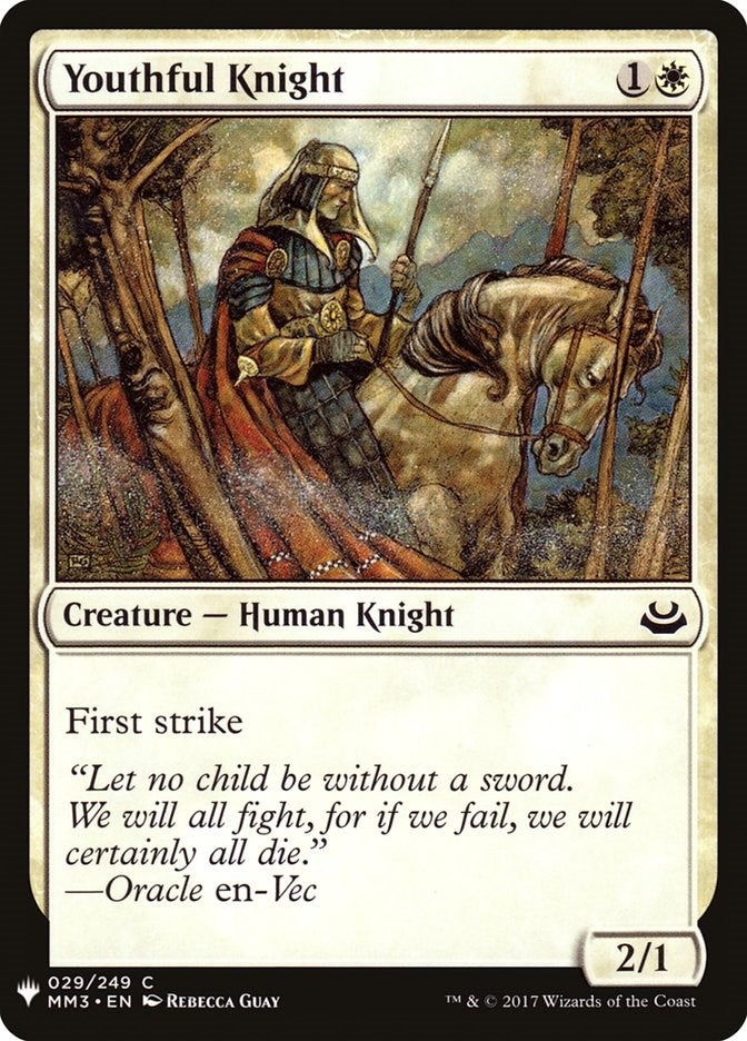 Image for Youthful Knight (The List Reprints) (29) - Magic: The Gathering